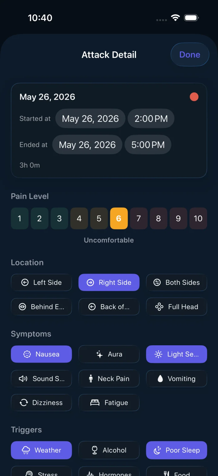Headache screenshot